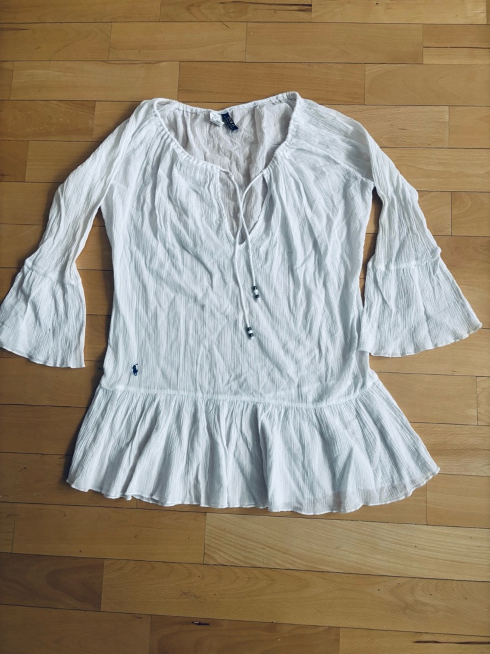 Polo Ralph Lauren Women's Crinkle Gauze Casey Swim Tunic Cover-Up Small